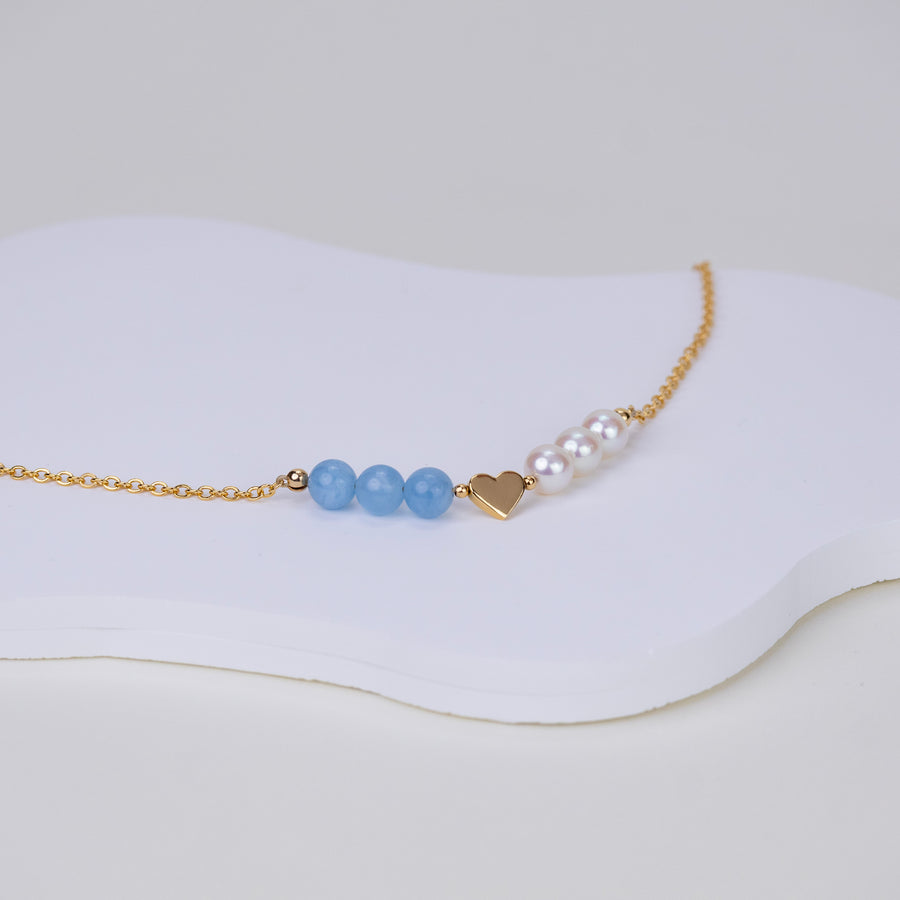 Collier Lizzie aigue marine
