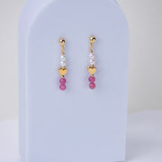 Boucles d'oreilles Romy tourmaline rose