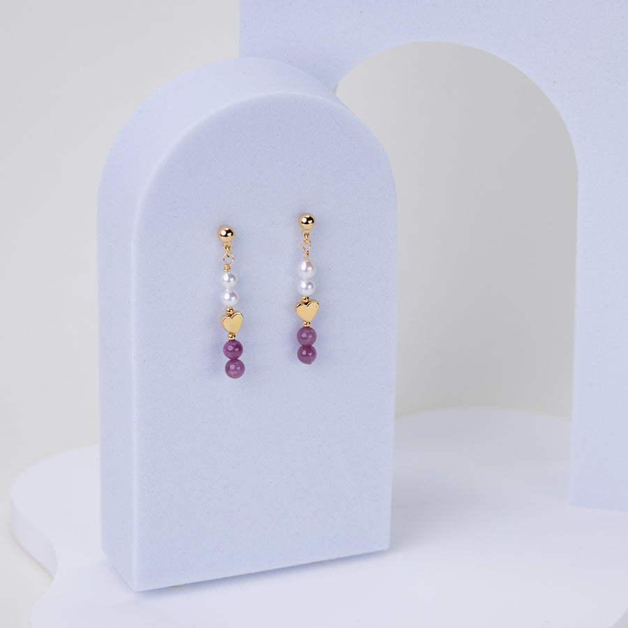 Boucles d'oreilles Romy rubis