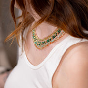 Collier Anna en pierre de soleil dorée