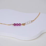 Collier Lizzie tourmaline rose