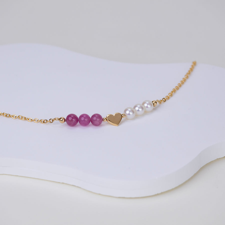 Collier Lizzie tourmaline rose
