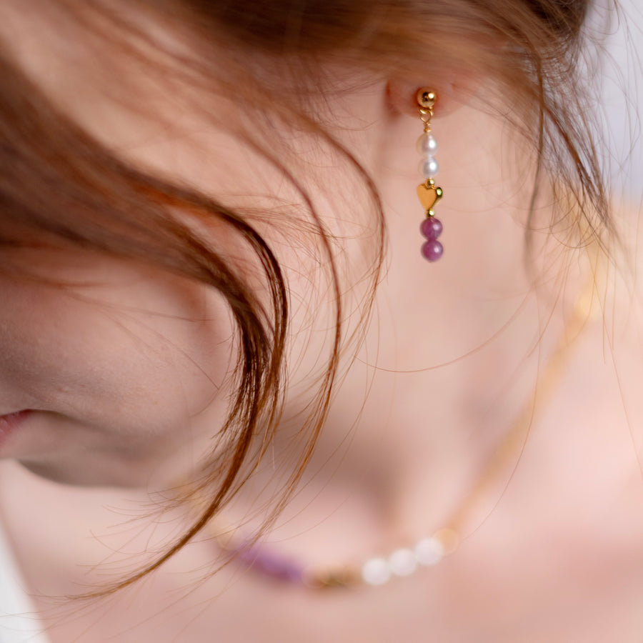 Boucles d'oreilles Romy rubis