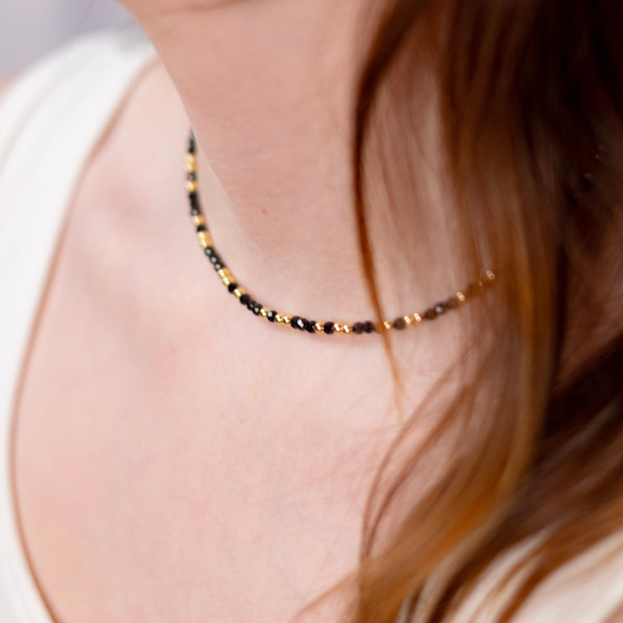 Collier Anna en tourmaline noire
