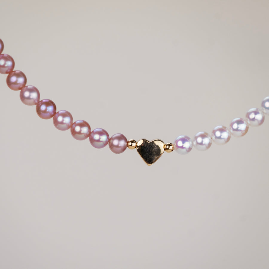 Bracelet Romy perles de culture roses & blanches