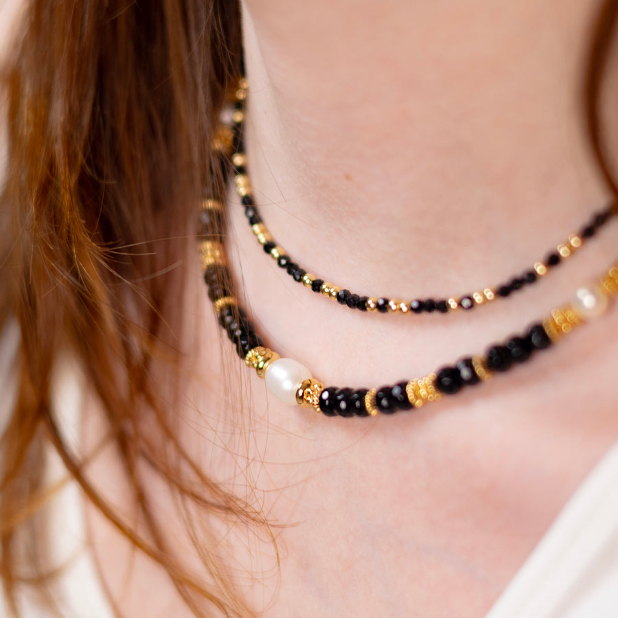 Collier Anna en tourmaline noire