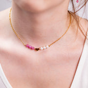 Collier Lizzie tourmaline rose