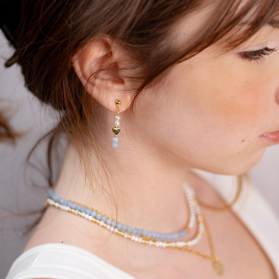 Boucles d'oreilles Romy aigue marine
