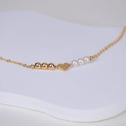 Collier Lizzie perles or