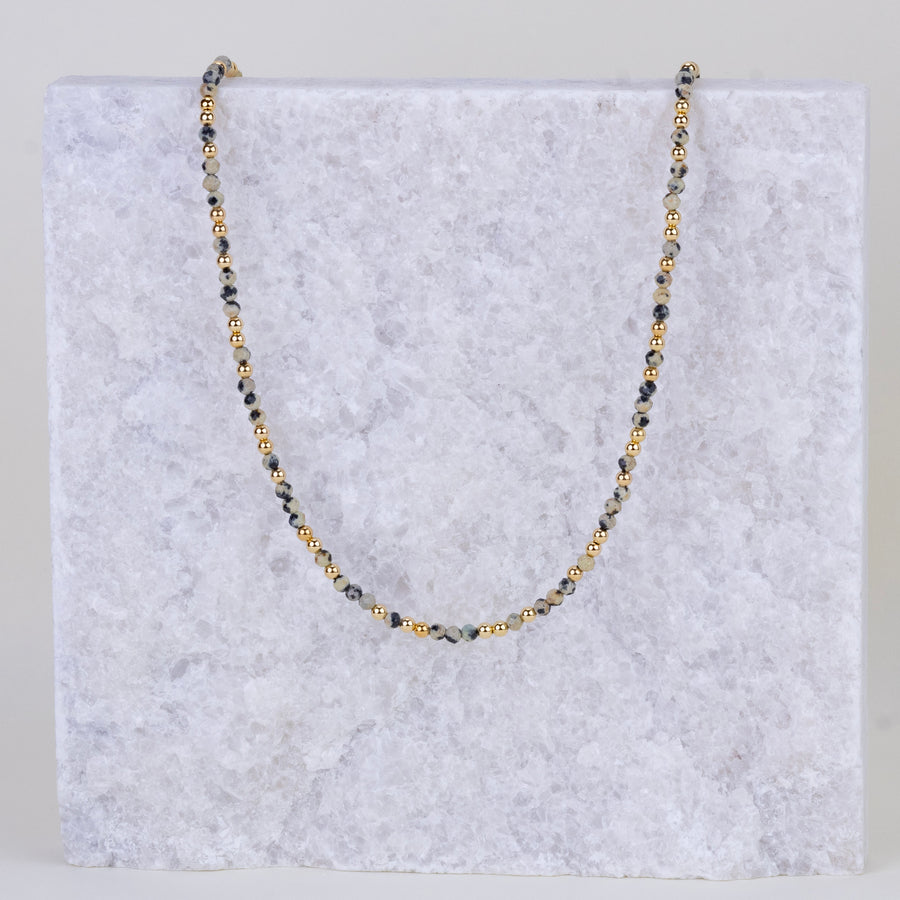 Collier Anna en jaspe dalmatien