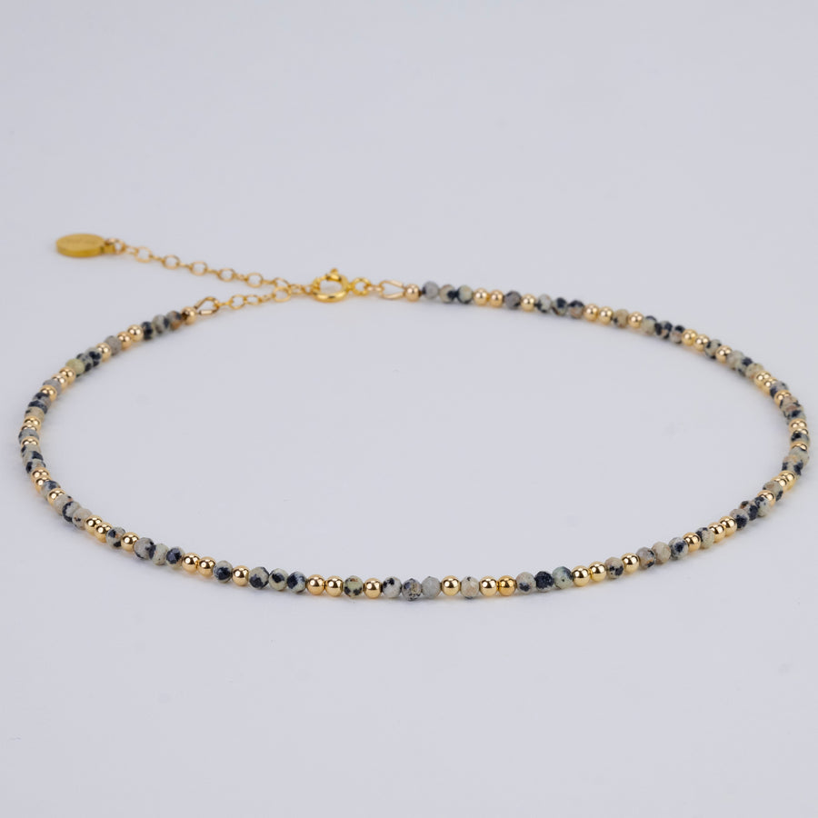 Collier Anna en jaspe dalmatien