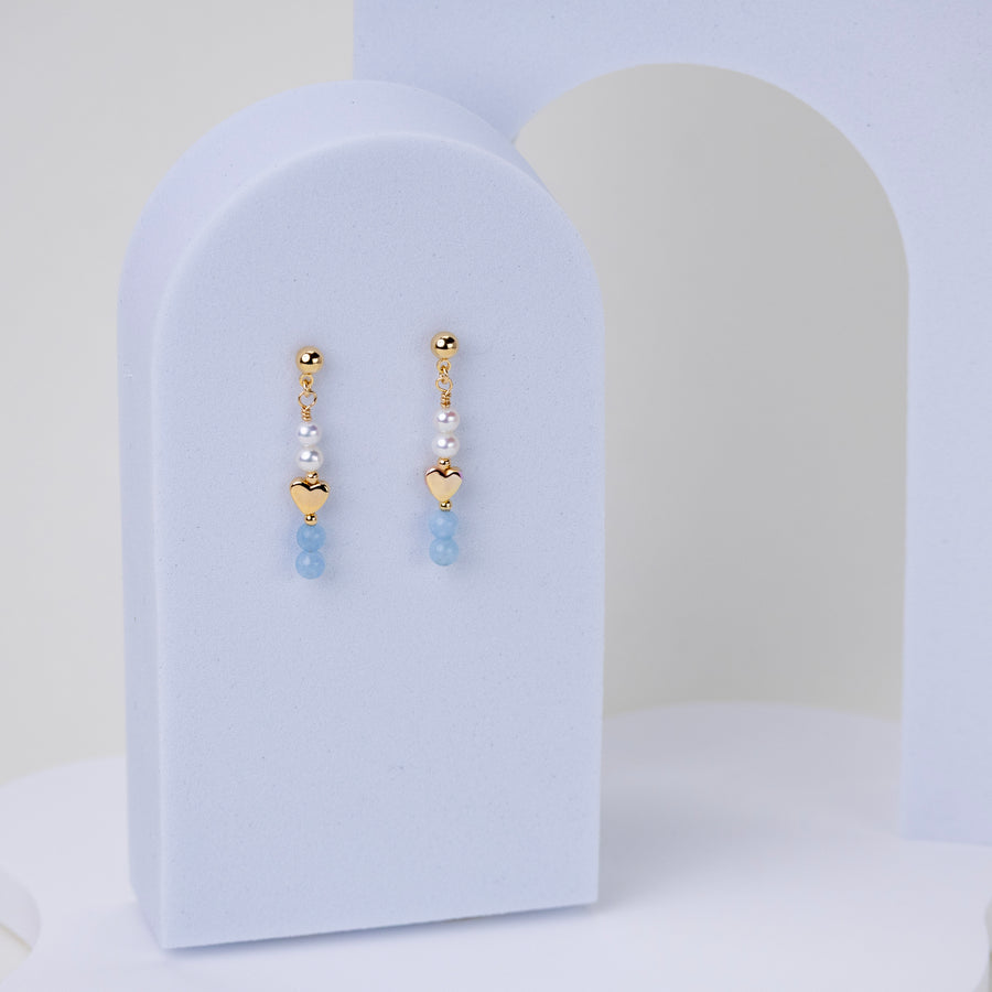 Boucles d'oreilles Romy aigue marine