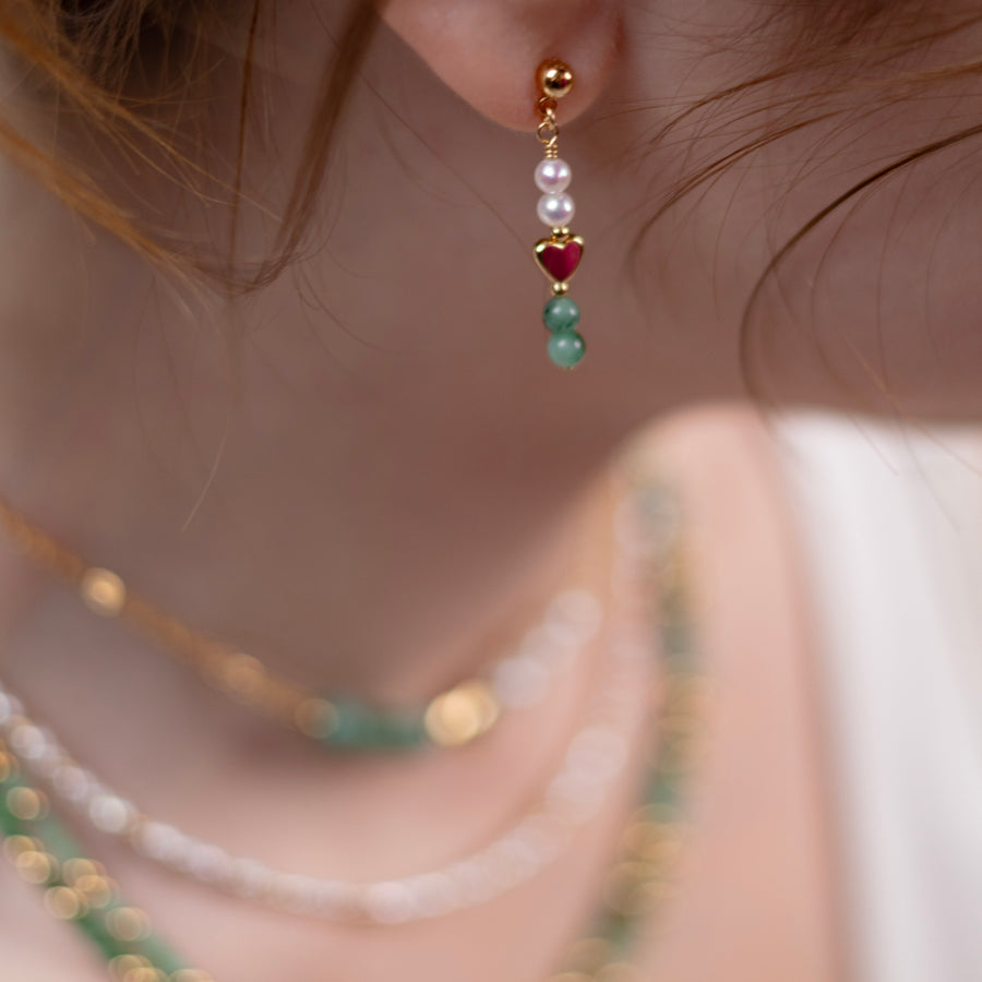 Boucles d'oreilles Romy émeraude
