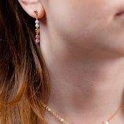 Boucles d'oreilles Romy tourmaline rose