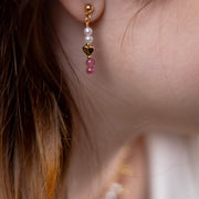 Boucles d'oreilles Romy tourmaline rose