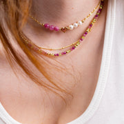 Collier Lizzie tourmaline rose