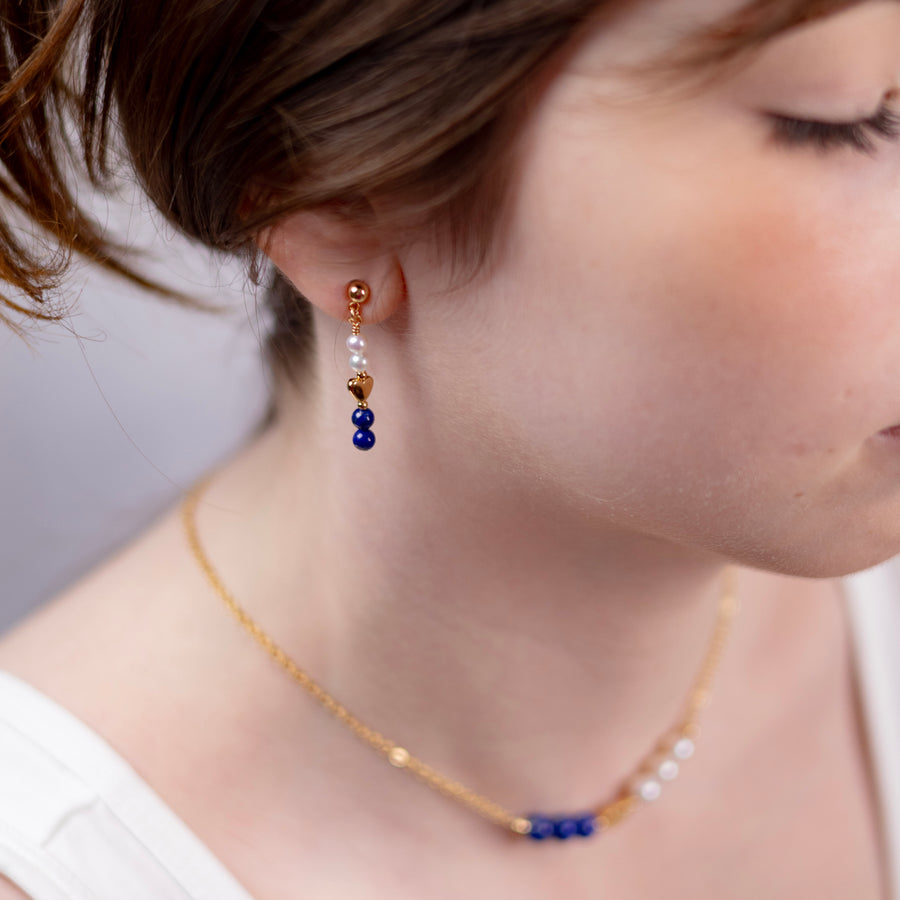 Boucles d'oreilles Romy lapis lazuli