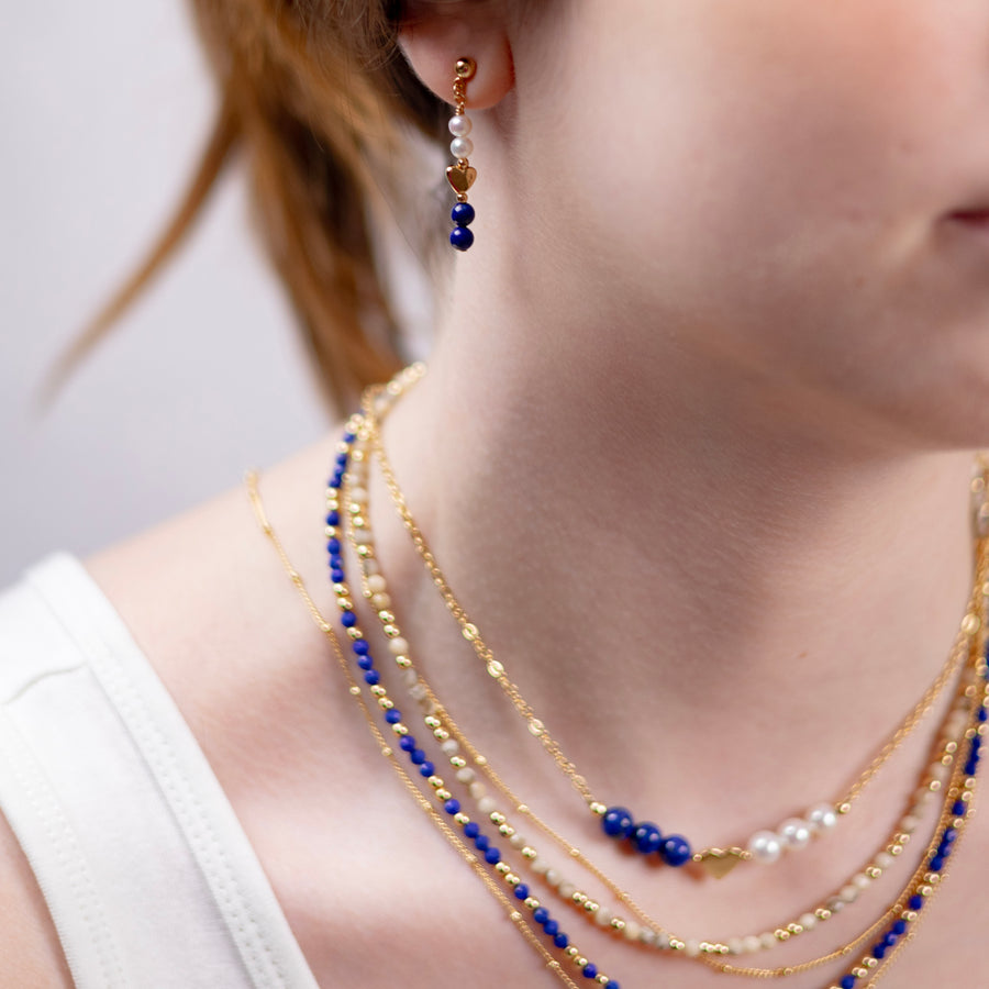 Boucles d'oreilles Romy lapis lazuli