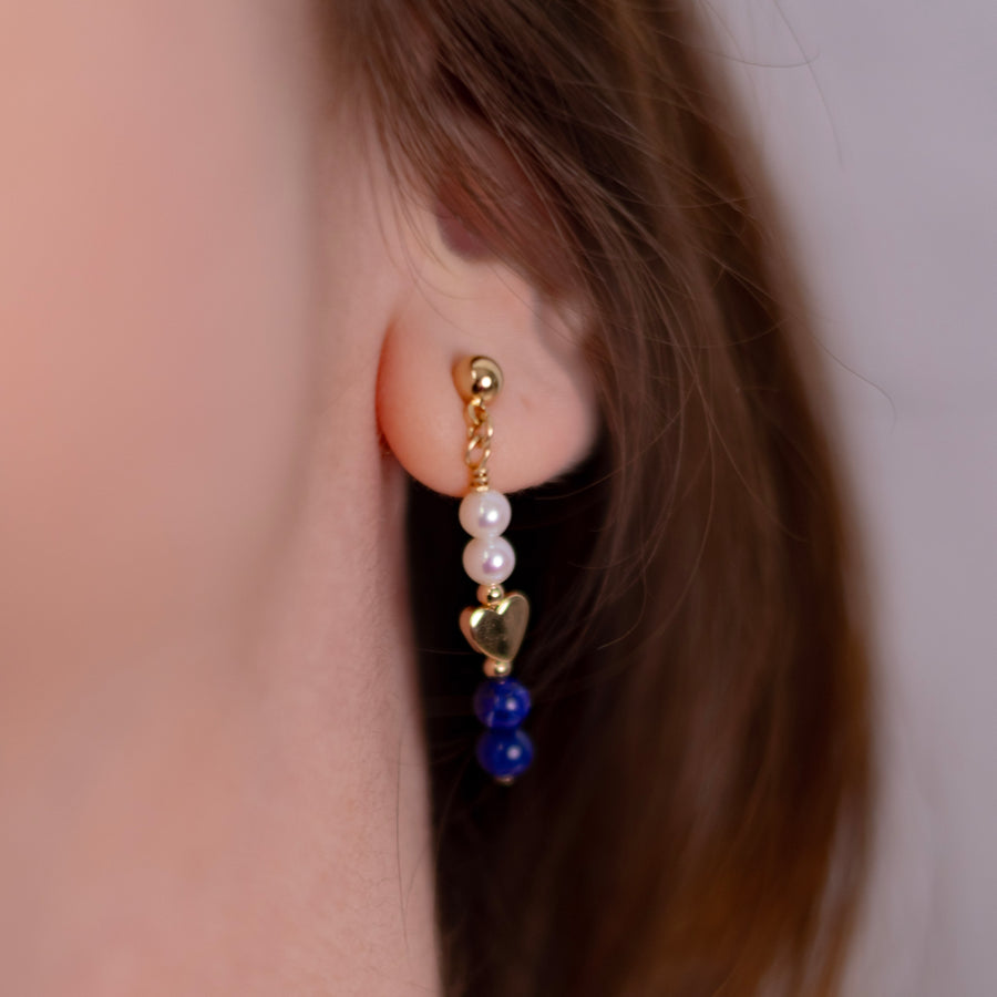 Boucles d'oreilles Romy lapis lazuli
