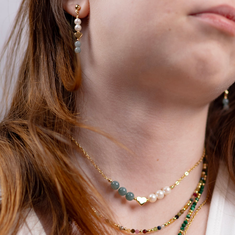 Boucles d'oreilles Romy Jadéite