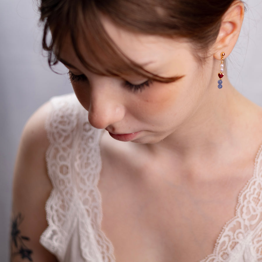 Boucles d'oreilles Romy cyanite