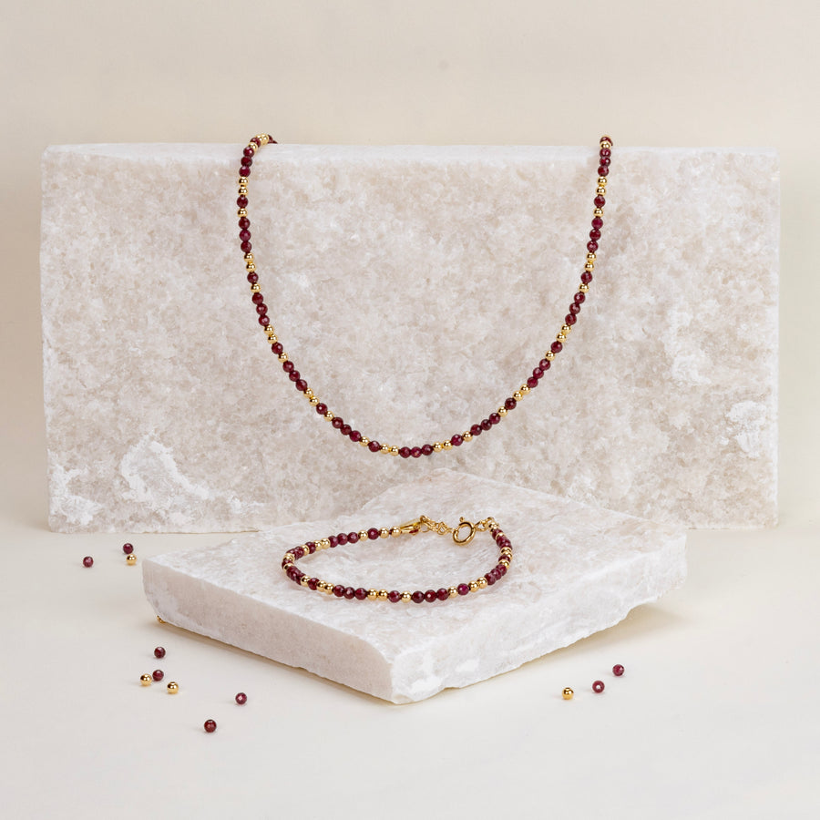 Collier Anna grenat