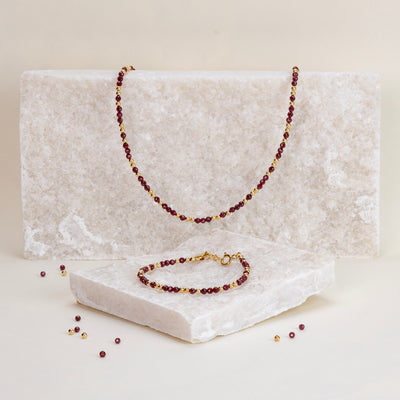 Collier Anna grenat