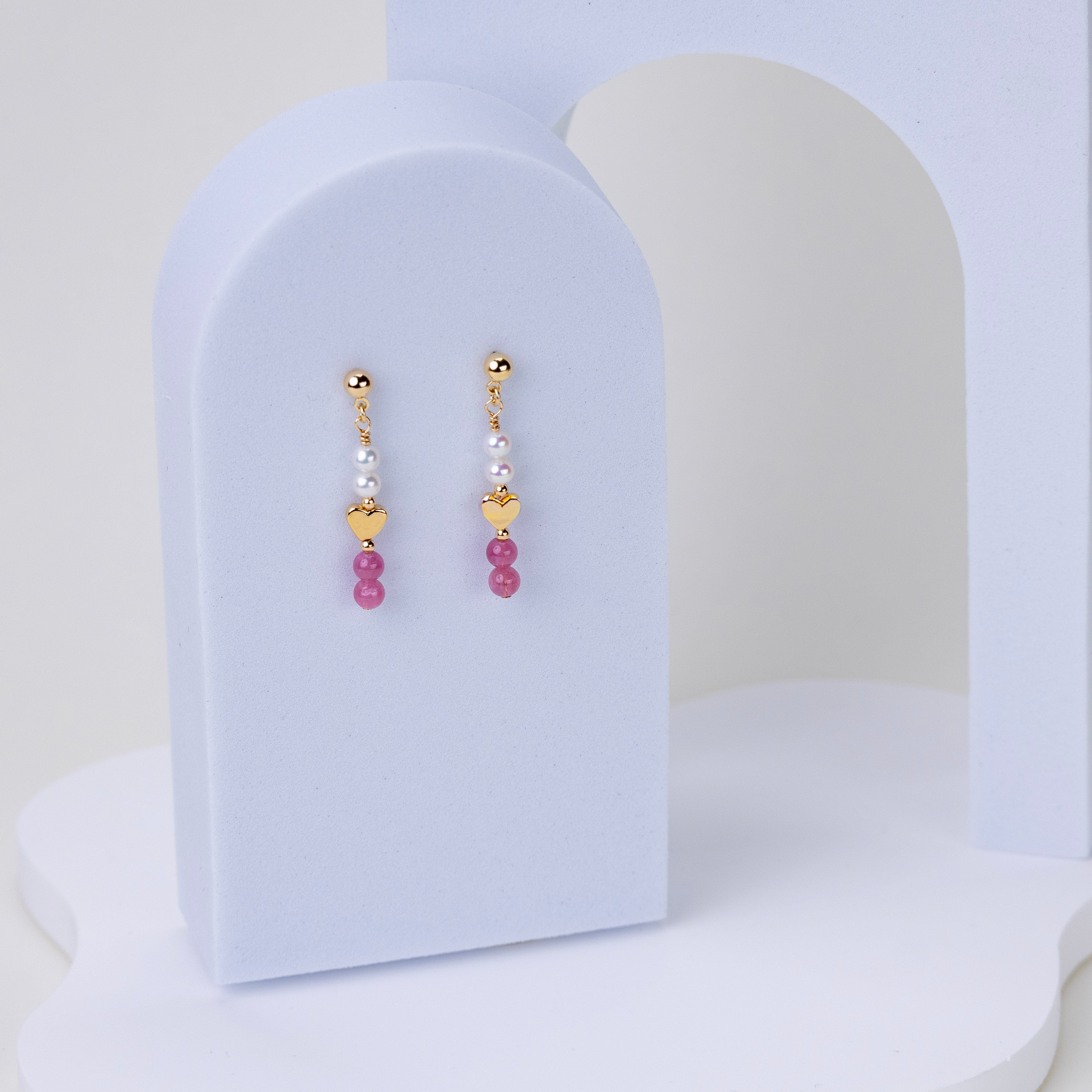 Boucles d'oreilles Romy tourmaline rose