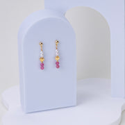 Boucles d'oreilles Romy tourmaline rose
