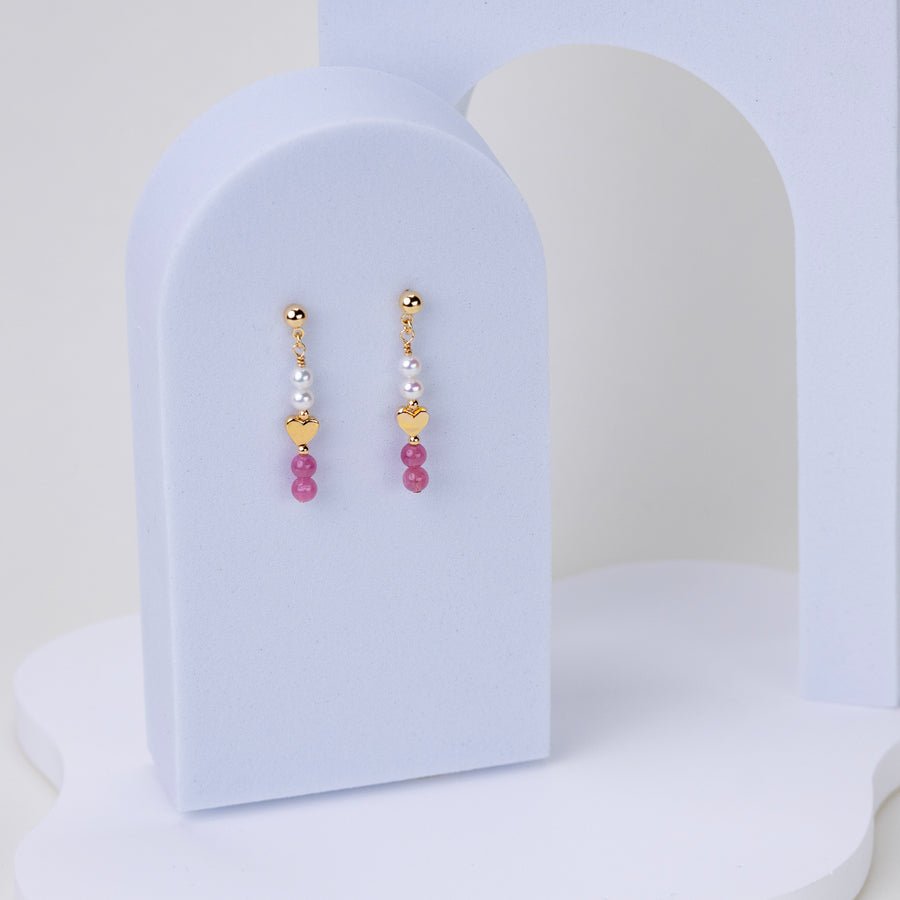 Boucles d'oreilles Romy tourmaline rose