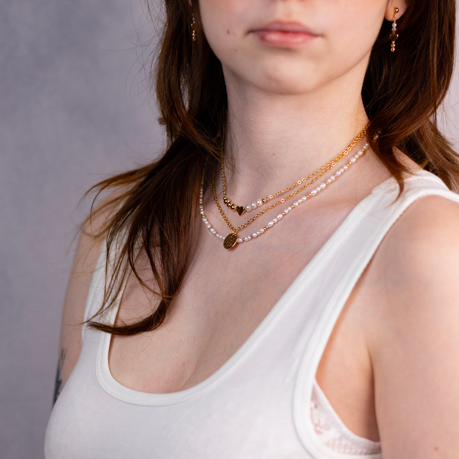 Collier Lizzie perles or