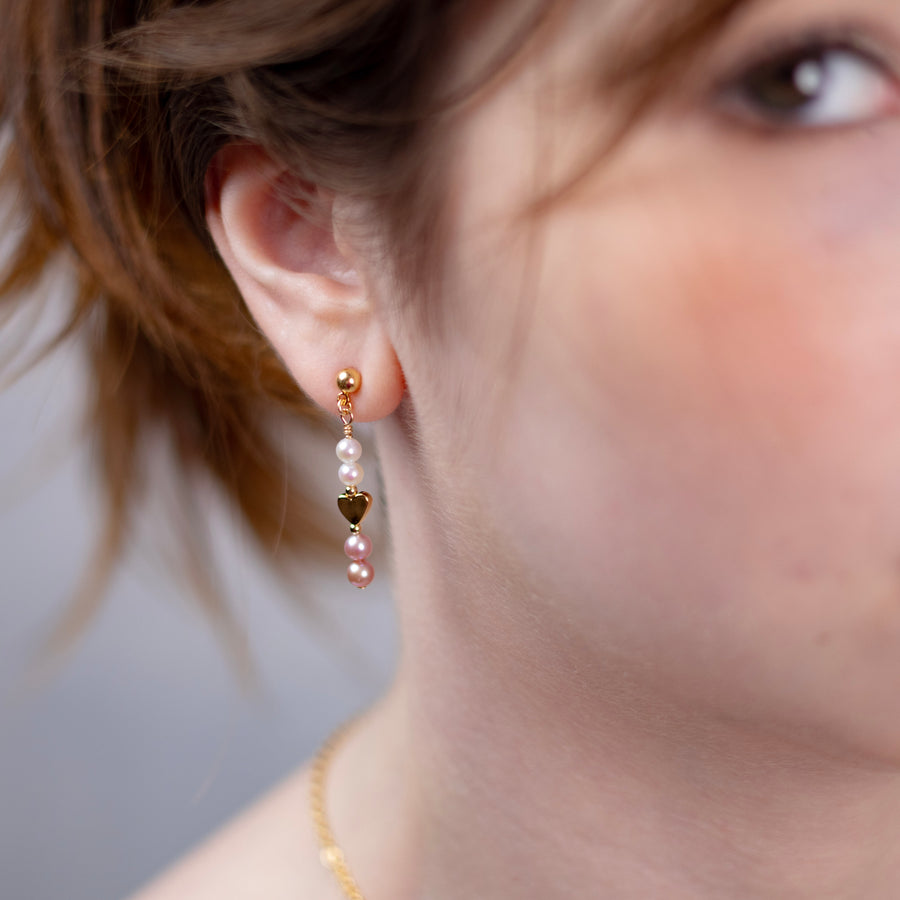 Boucles d'oreilles Romy duo de perles