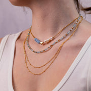 Collier Lizzie aigue marine